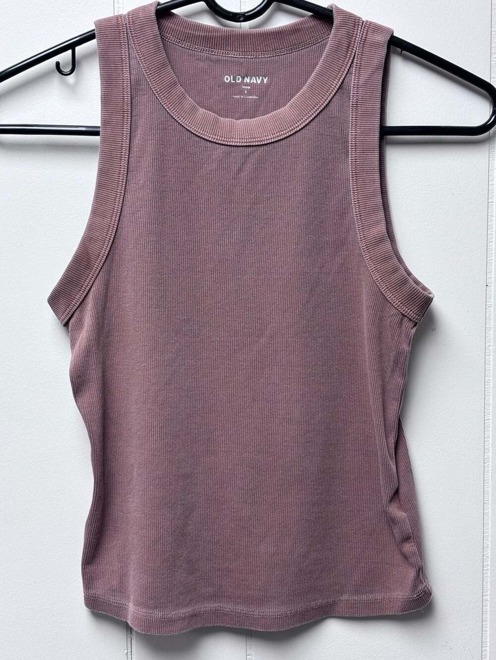 Old Navy Snug Ribbed Tank Top Size S Mauve Pink